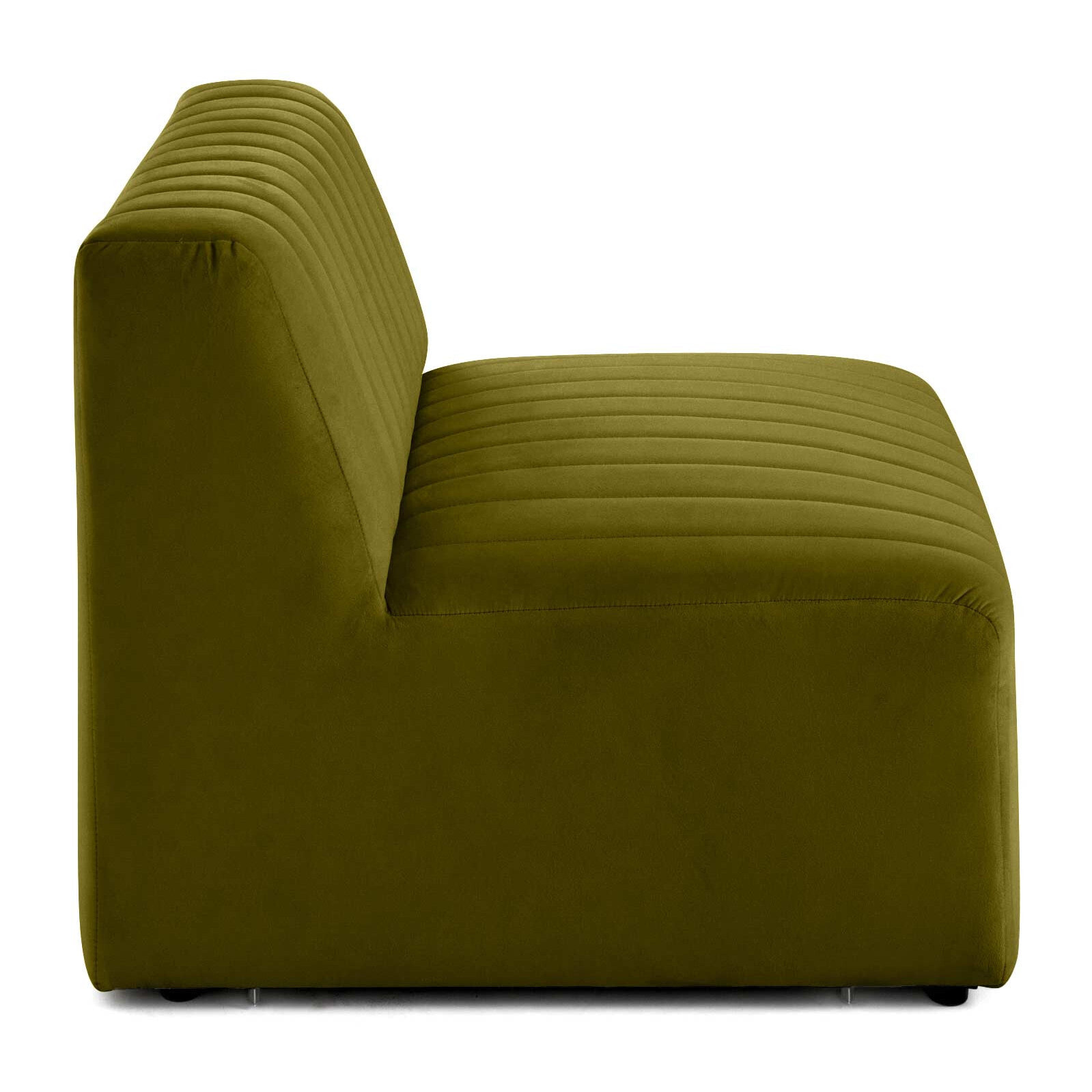 Nova - module d'assise sans accoudoirs - en velours - Vert Olive