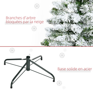 Sapin de Noël artificiel aspect enneigé Ø 70 x 120H cm 200 branches épines imitation Nordmann grand réalisme