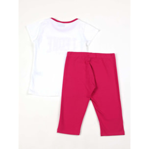 Set completo da bambina con t-shirt e leggings a pantaloncino Leone Multicolor