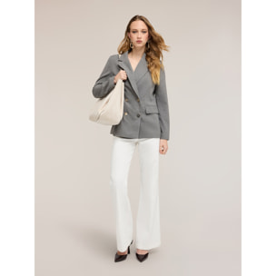 Motivi - Chaqueta cruzada de rayas diplomáticas - Gris