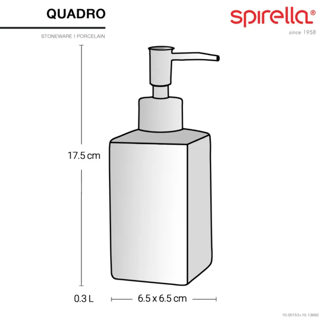 Distributeur de savon Céramique QUADRO Noir Spirella