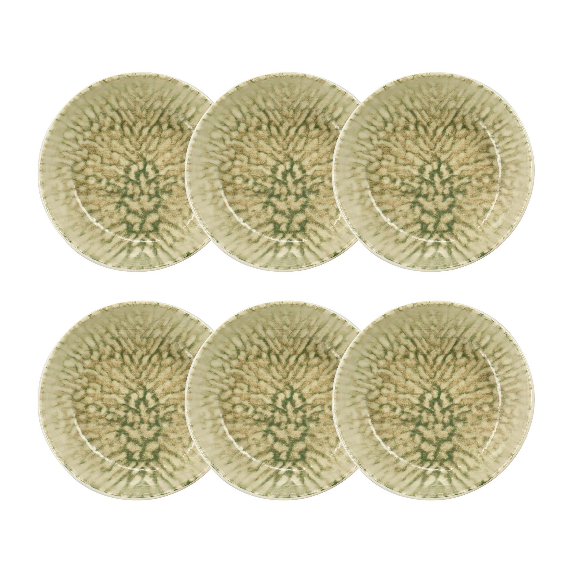 Lot de 6 coupelles vertes en grès 600ml JADE