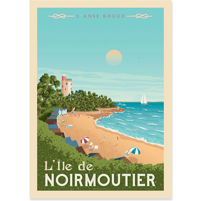 Affiche - Ile de Noirmoutier - Olahoop Travel Posters