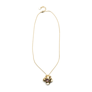 Collar de Cristal Rosa acabado en oro amarillo de 18k