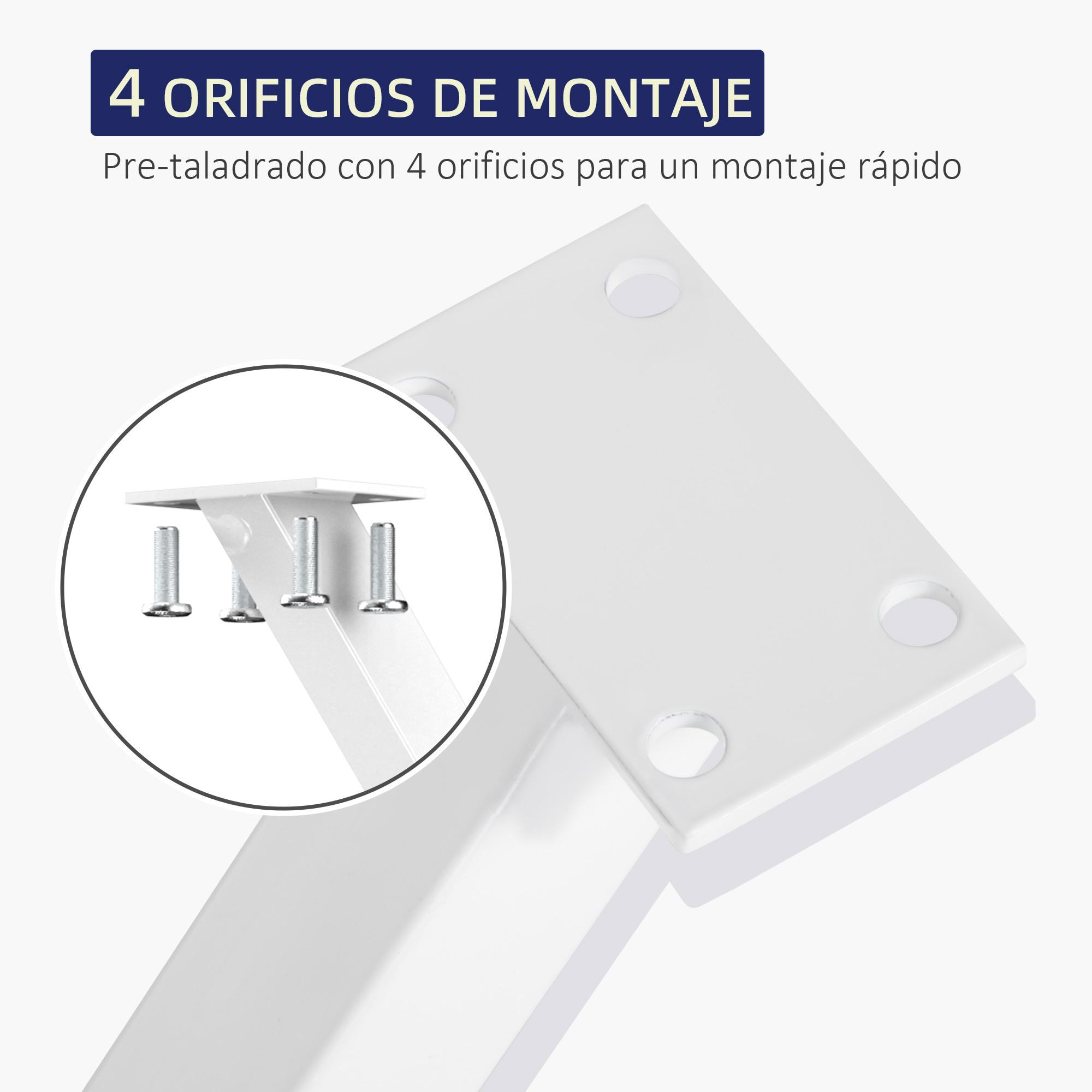 HOMCOM Conjunto de 2 Patas para Mesa Estilo Industrial 40x43 cm en Forma de X Patas de Muebles de Acero para Soporte con Protectores Tornillos de Montaje Incluidos Blanco