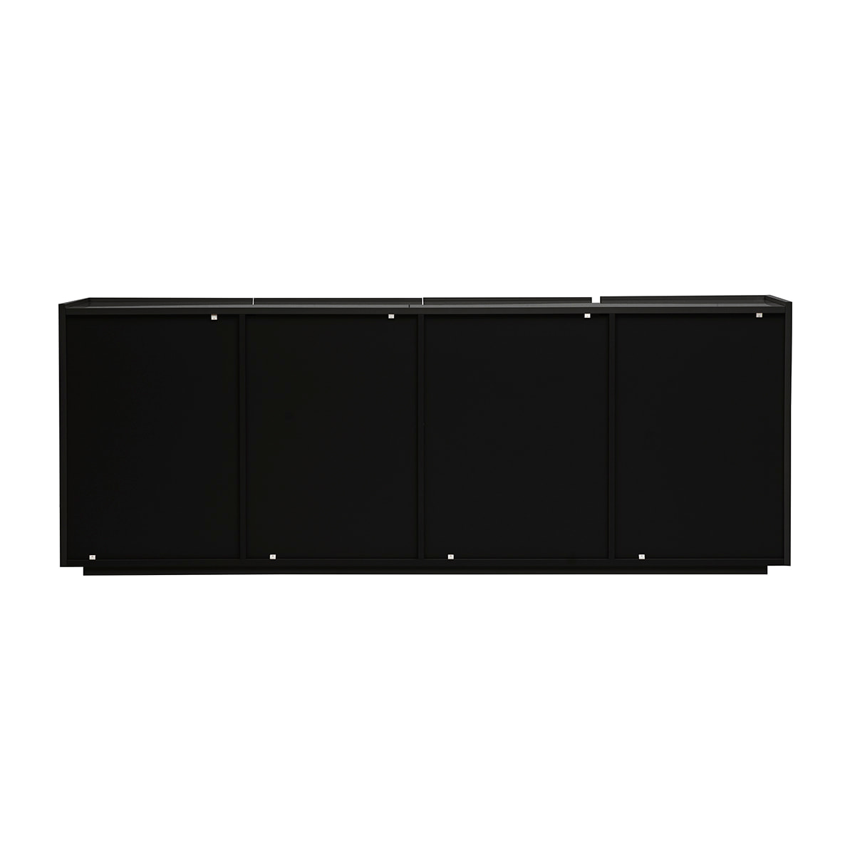 Buffet noir laqué brillant 3 portes 4 tiroirs L200 cm ISAURE
