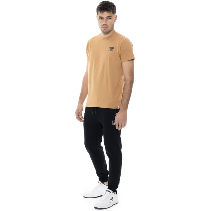T-shirt da uomo in cotone elasticizzato a manica corta con logo piccolo "Basic"