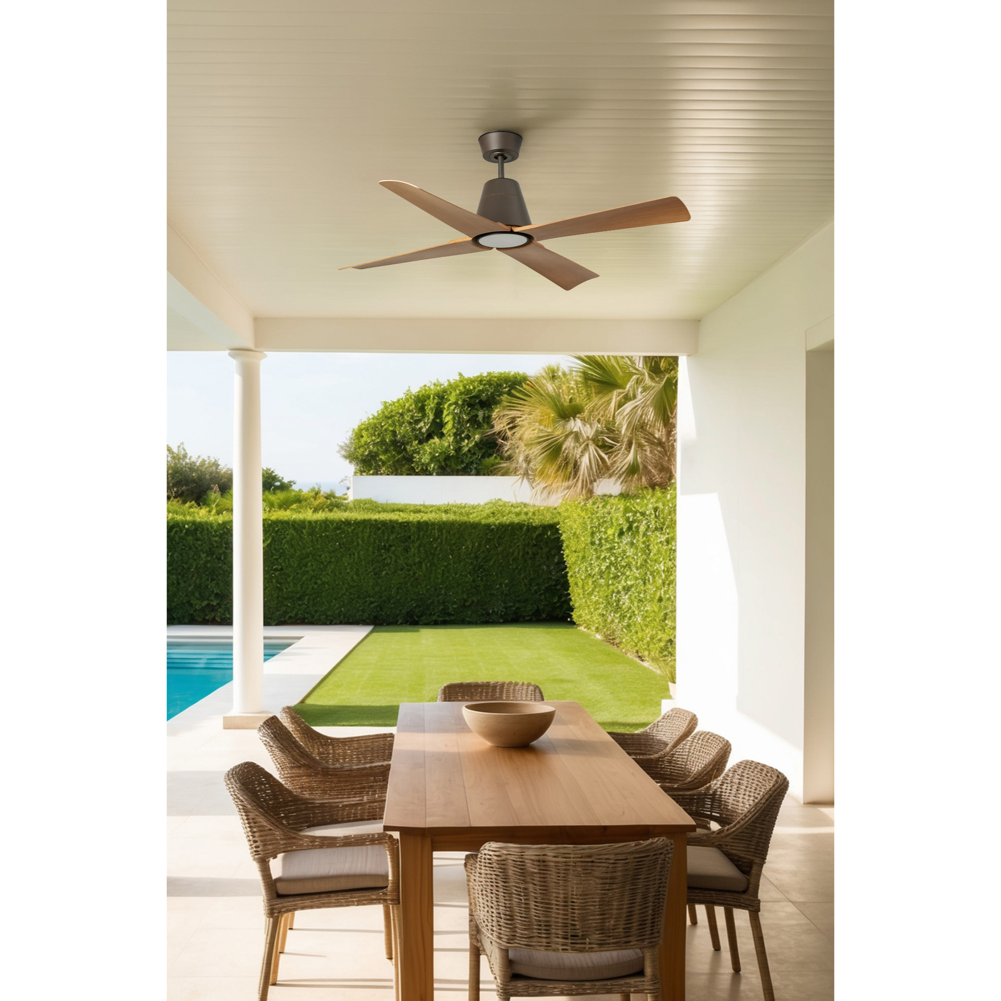 TYPHOON M LED LED Ventilateur marron/bois