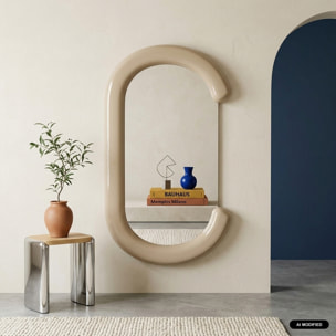 Miroir ovale décor bois 91cm LINK