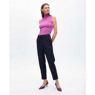 Pantaloni chino con elastico logato e strass