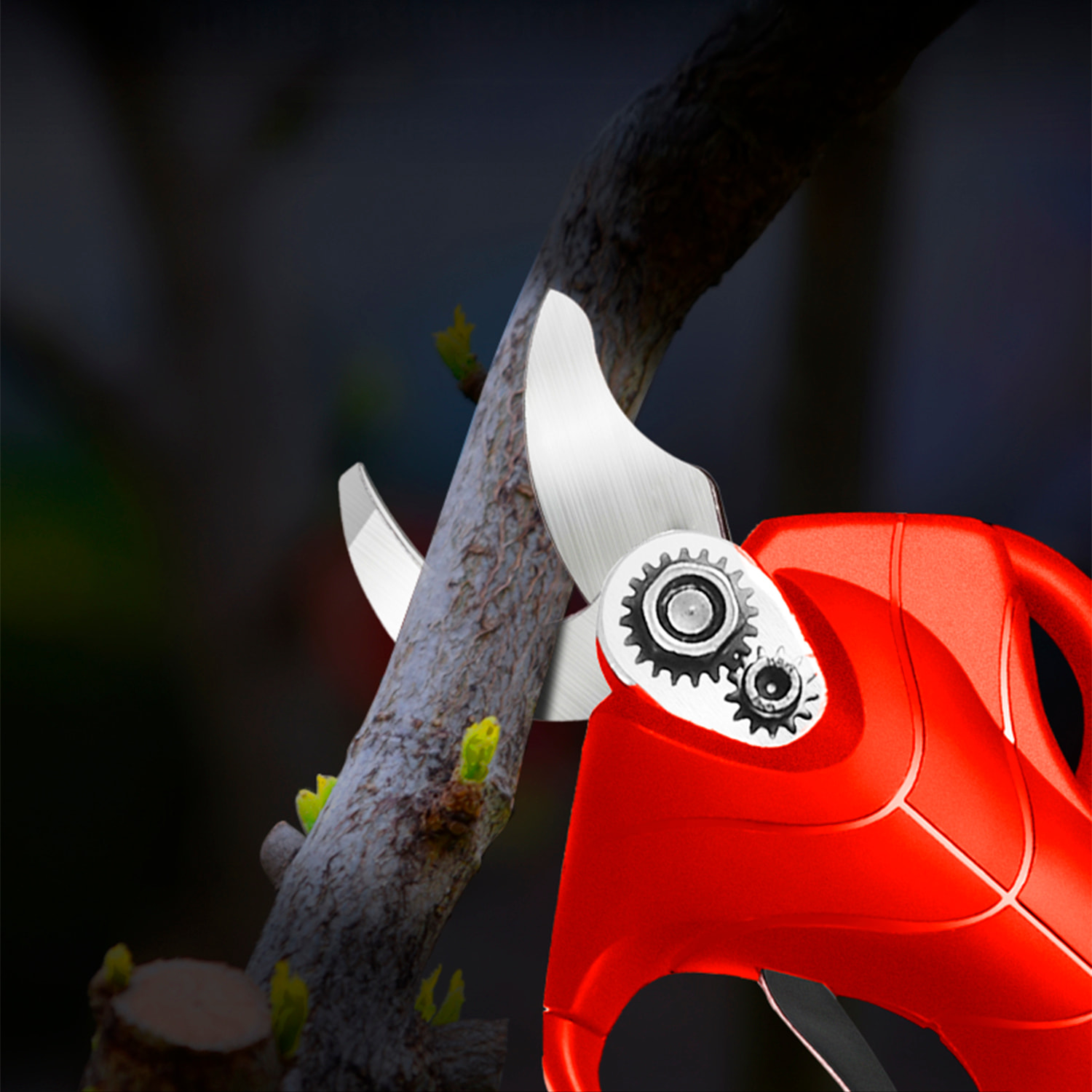 Forbici da potatura elettriche con manico lungo, taglio di 30 mm con 500 W e 10000 mAh.