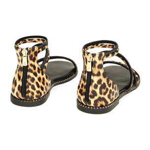 Sandalias bajas negras con piedras