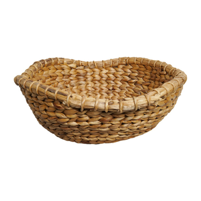 Panier décoratif rond en jacinthe d'eau 42 cm - MAUD