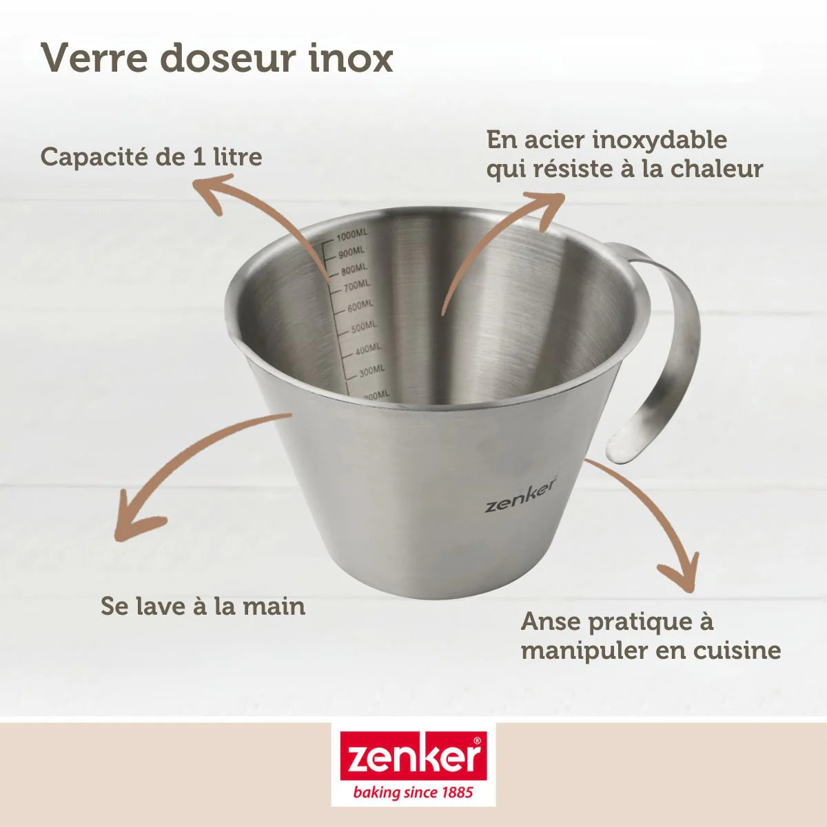 Verre doseur 1 litre Zenker Smart Pastry