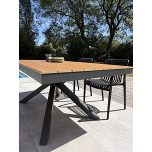 LAMU - Ensemble repas de jardin 4 places en alu - Gris anthracite
