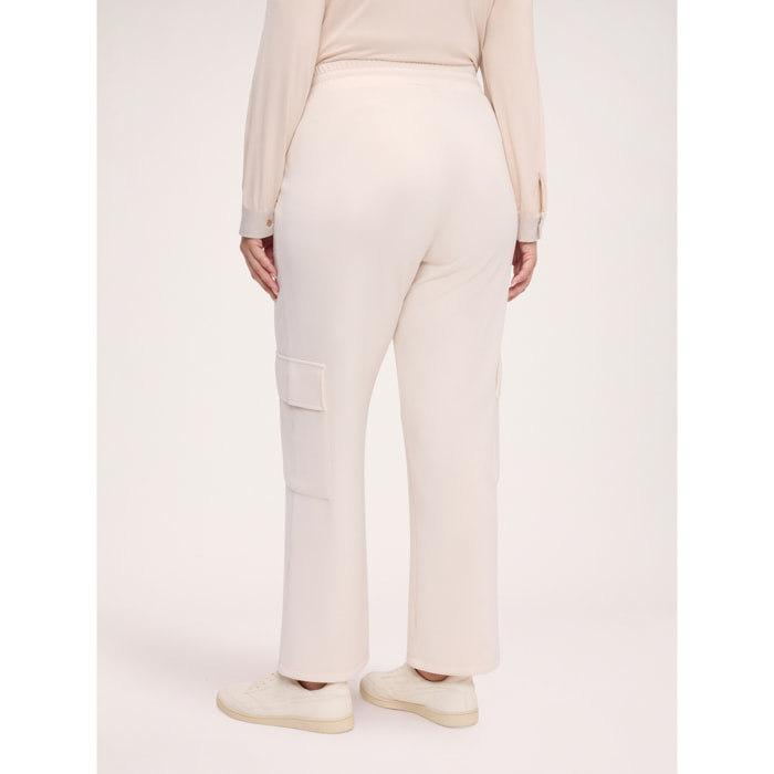 Fiorella Rubino - Pantaloni cargo con stampa macula - Beige