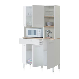 Alacena cocina Colin 5 Puertas Blanco Artik (Blanco Mate) - Roble Canadian