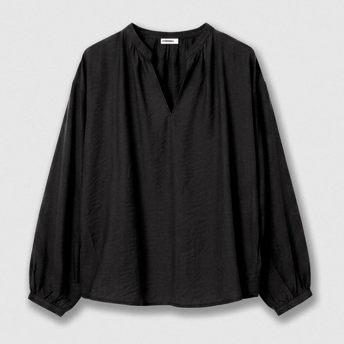 Set blusa falda midi viscosa lisa negro