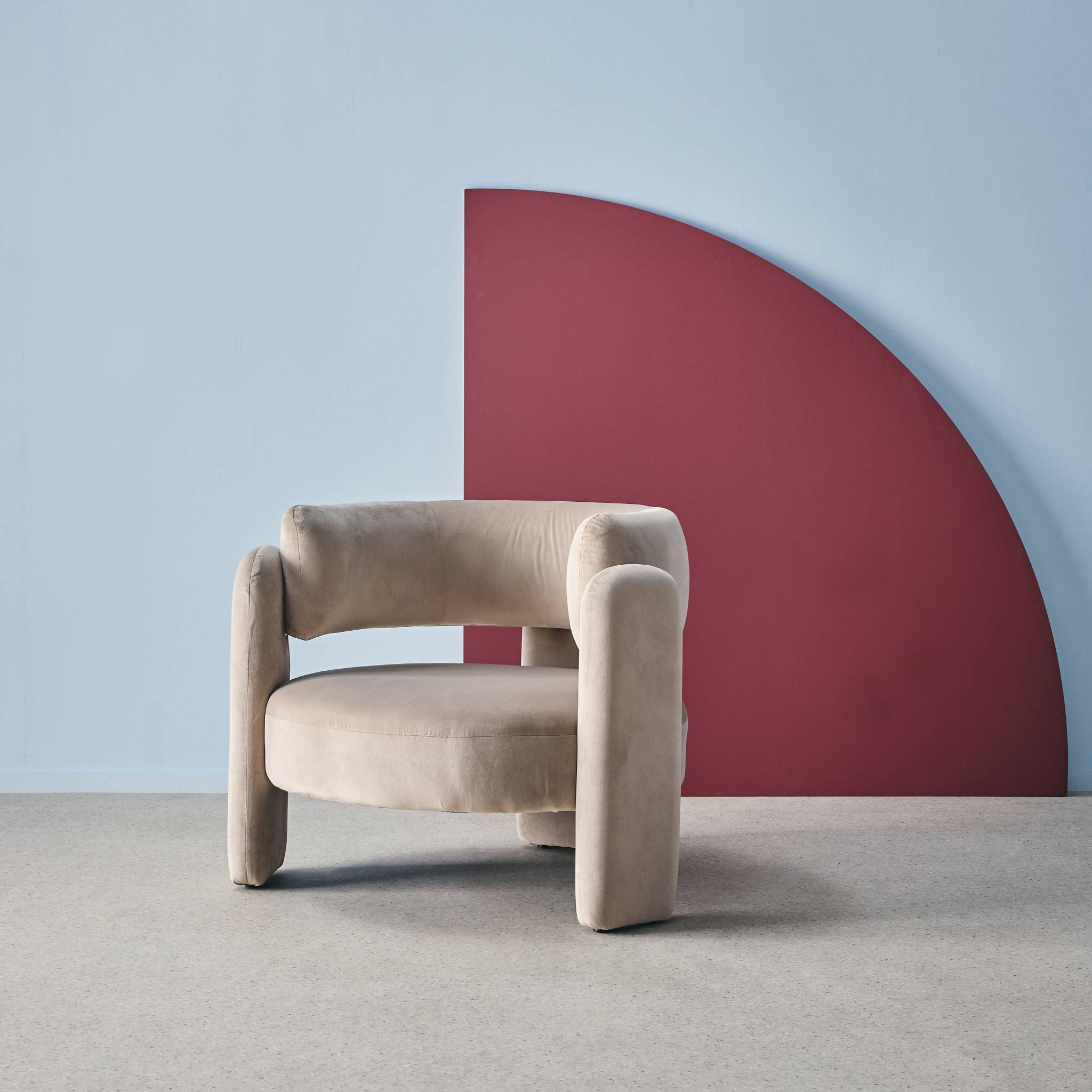 Fauteuil tripode en velours  MELLOW