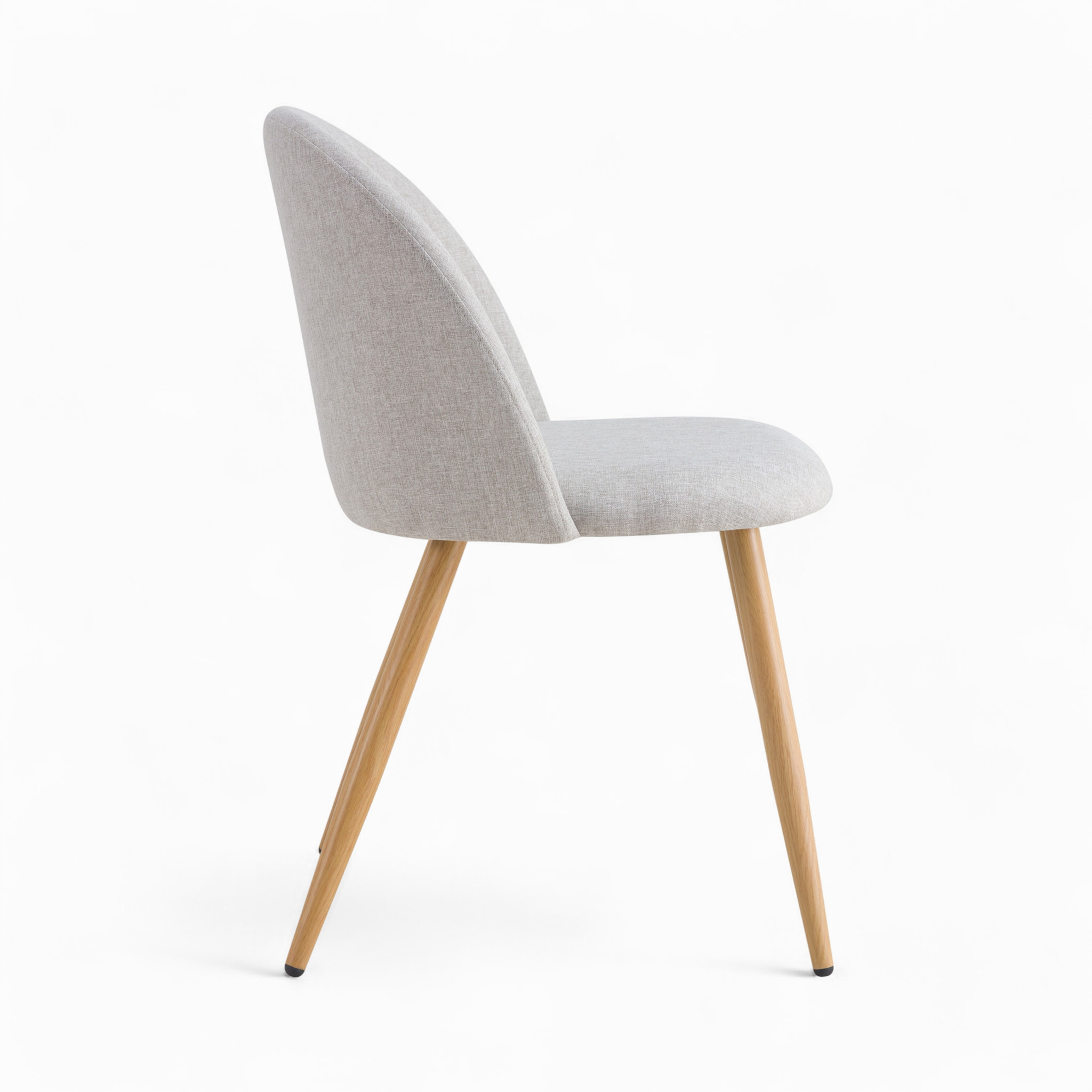 Lot de 2 chaises en tissu taupe chiné clair et pieds en métal - Cozy