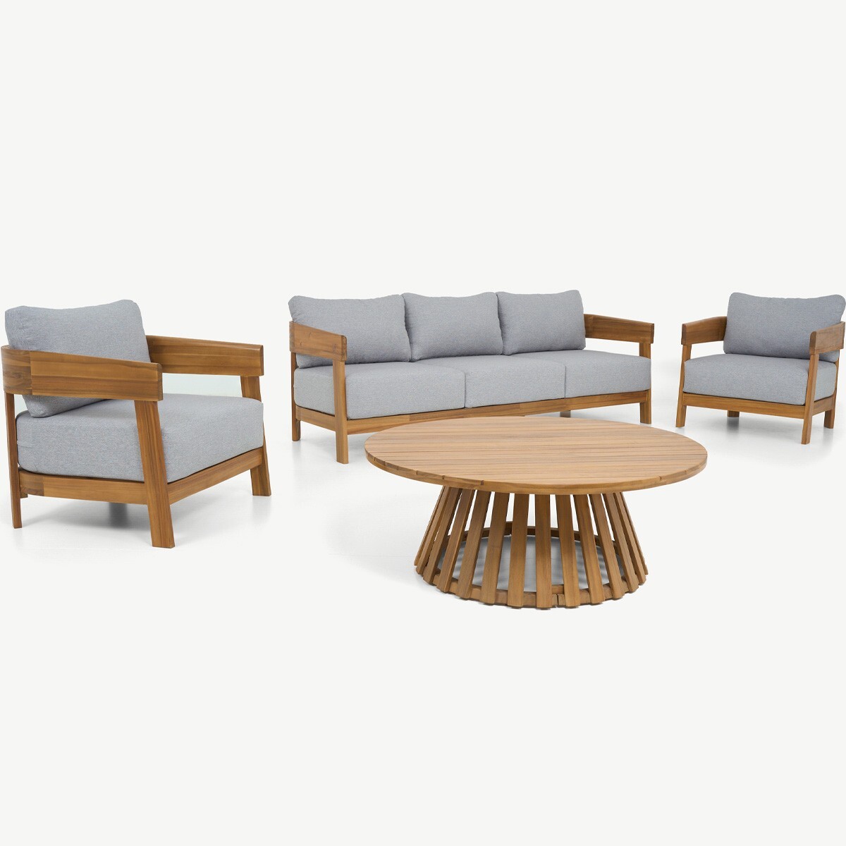 Salon de jardin 5 places en bois FSC - PAROS