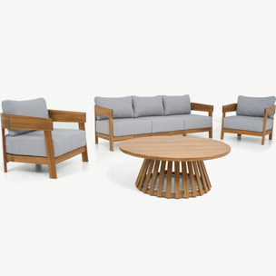 Salon de jardin 5 places en bois FSC - PAROS