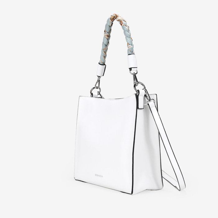 Bolso de mano blanco cuadrado