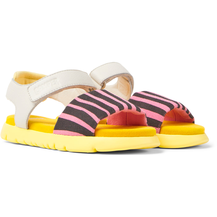 Sandalias - CAMPER Oruga - Multicolor - Piel lisa / Textil natural (Algodón reciclado)
