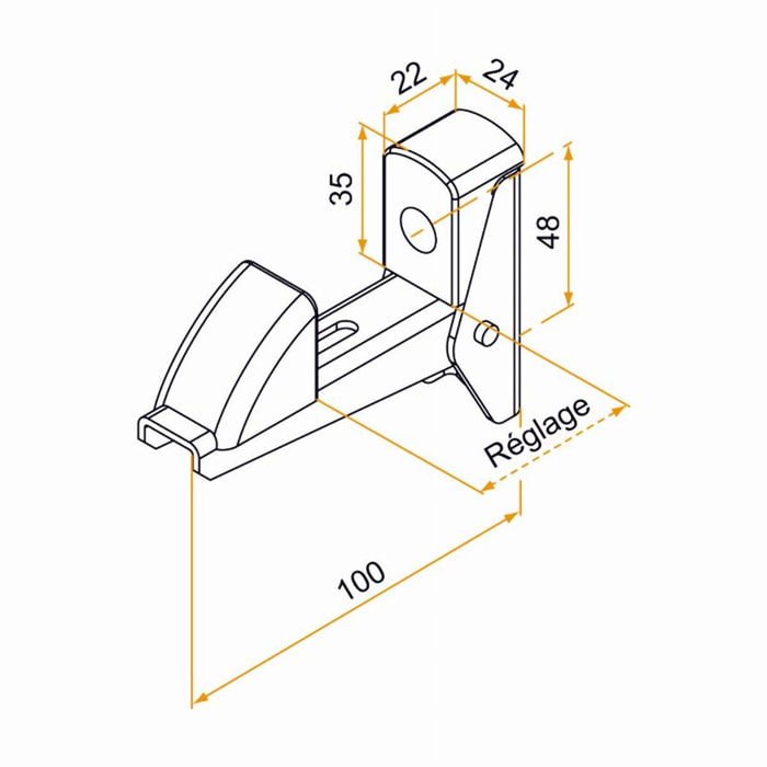 Arrêt automatique aluminium volet simple BURGAUD Noir 9005 - 900213