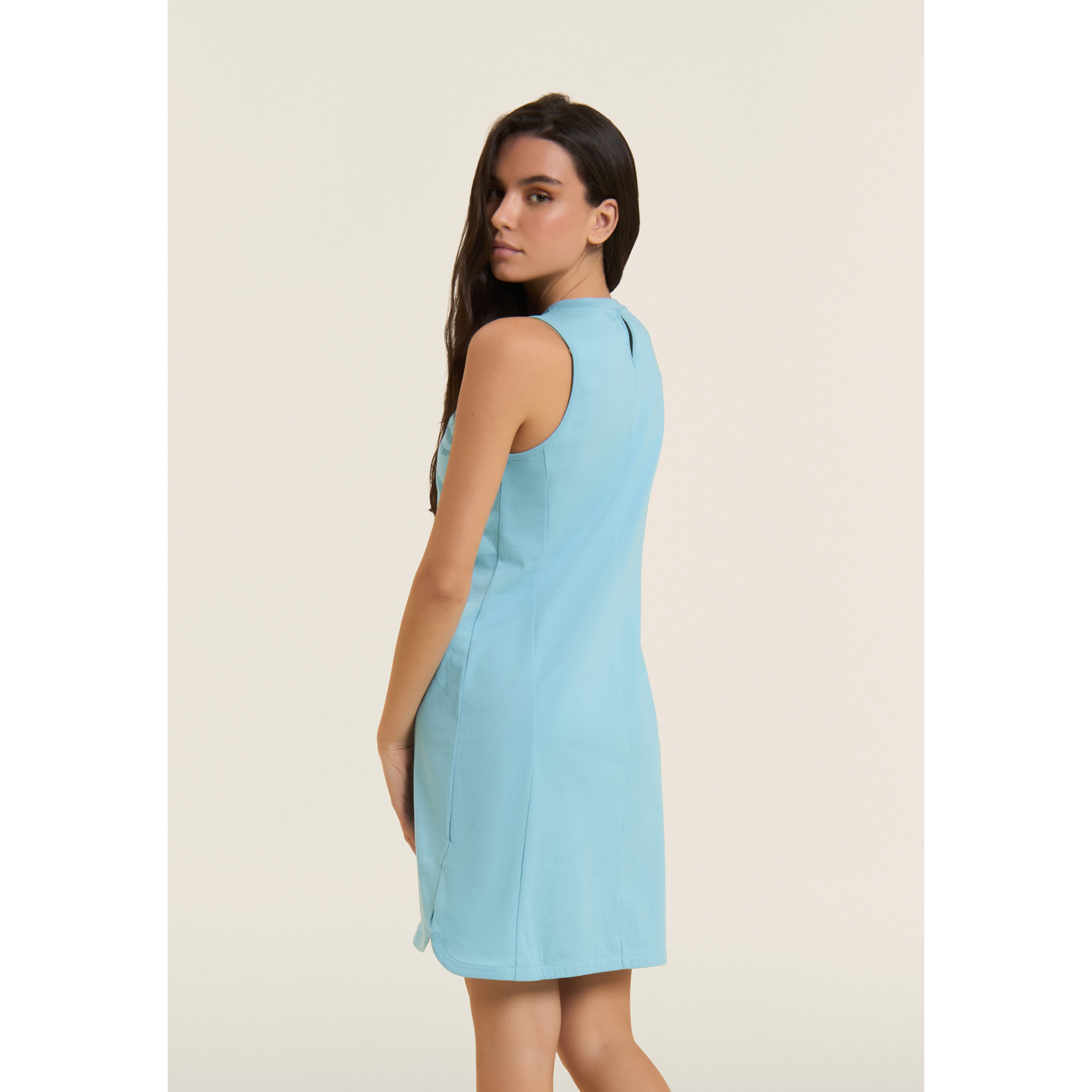 Abito con Motivo Grafico e Dettaglio Cut-Out