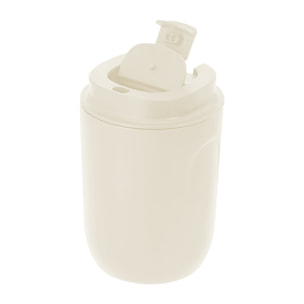 Vaso térmico de doble pared con capacidad de 250 ml en Acero Inoxidable Reciclado en acabado semi mate. Con tapadera de seguridad. Libre de BPA.