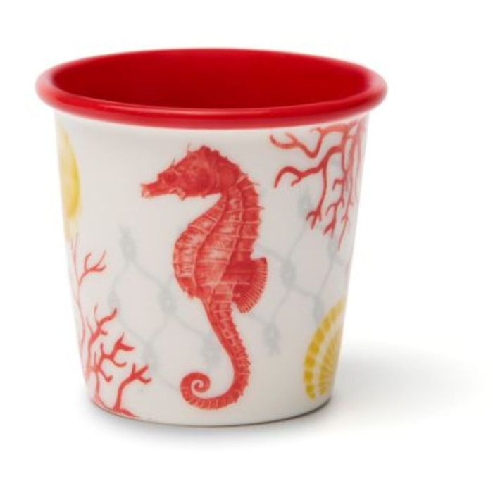 Set 6 Bicchierini Caffè Excelsa – Coral, New Bone China Rosso