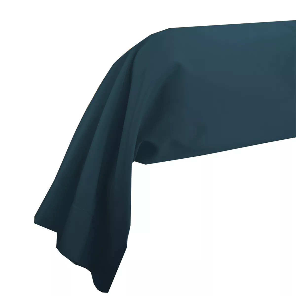 Taie de traversin satin de coton uni bleu Ava uni bleu ardoise