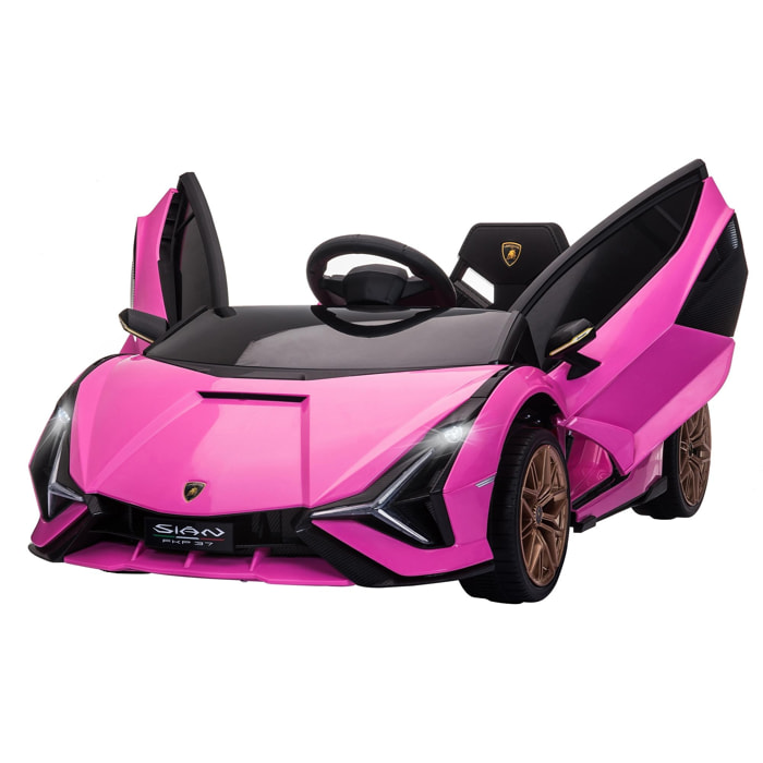 Voiture électrique enfant de sport supercar 12 V - V. max. 5 Km/h effets sonores + lumineux rose