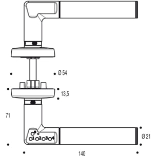 0820048 Ens a code handle sur rosace chromé gamme velours 4320 droite