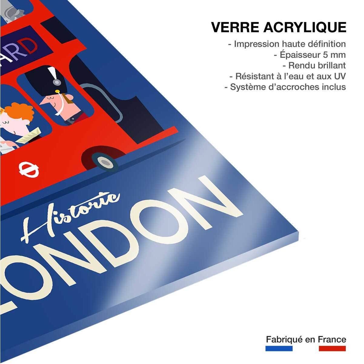 Tableau retro bus london Tableau plexiglas