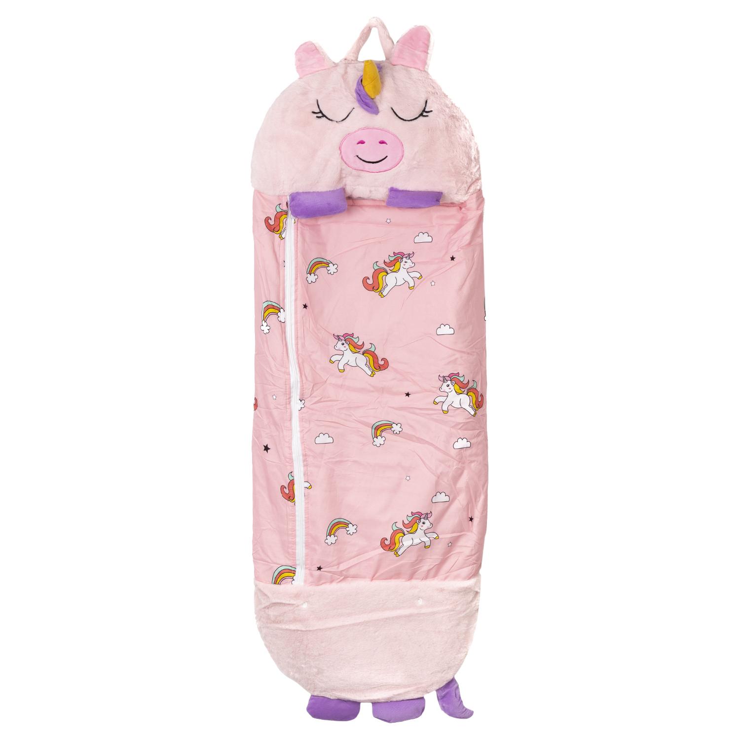 Sacco nanna trasformabile in cuscino, per bambini, Pink Pig. Tocco morbido. Piccolo/S: 128x45 cm.