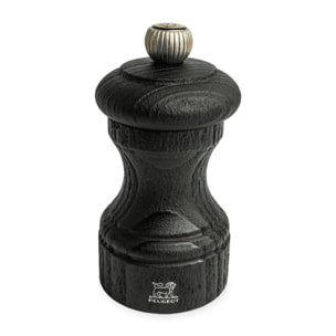 Moulin à poivre manuel en bois upcyclé et son poivre Fair Trade, noir, 10 cm - 4in Bistro Nature Black