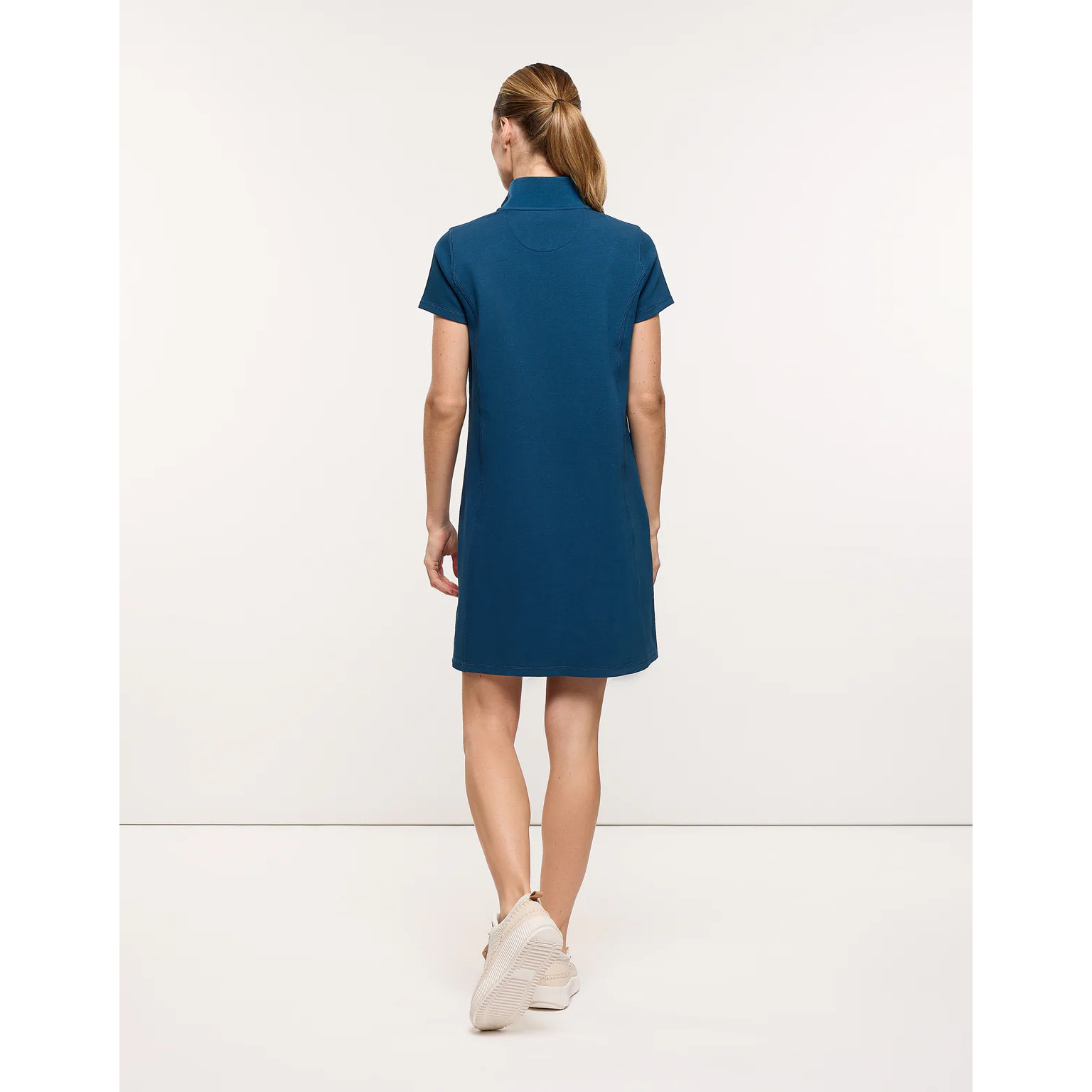 Vestido Corto de Punto Piqué Azul - Tanama