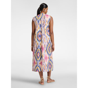 Elena Mirò - Vestido largo en popelín estampado - Violeta