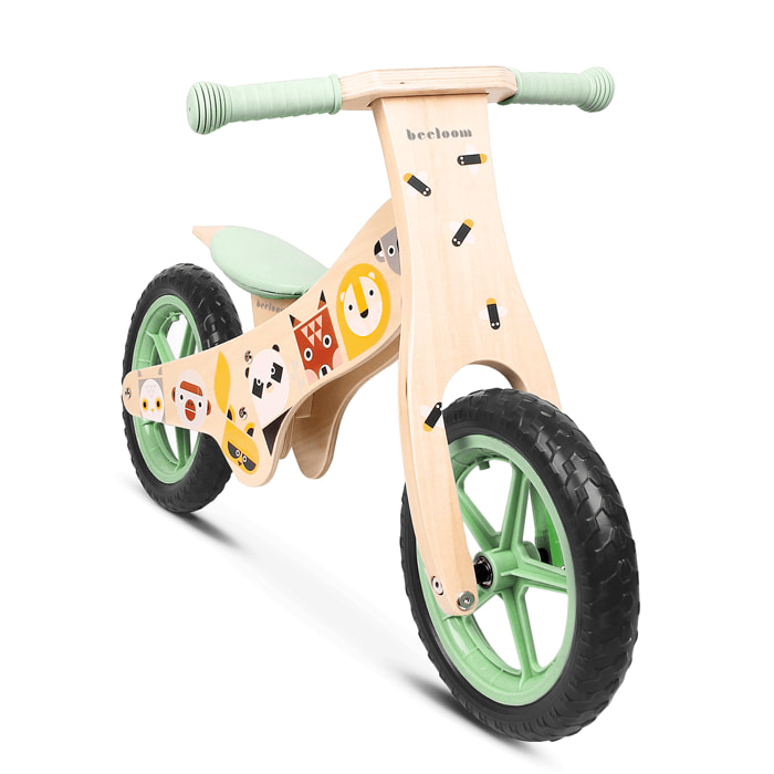 Bicicleta sin pedales WILD BIKE bici infantil de madera diseño verde