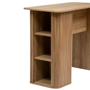 Table à manger bar "Colva" en placage effet bois L120cm