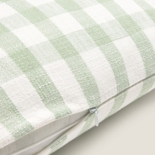 Funda de cojín algodón cuadros Soncuad color verde Algodón