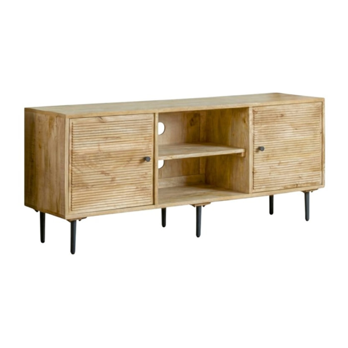 Meuble tv Boreal -bois massif de manguier-couleur bahamas naturelles 150 x 61 x 40 cm