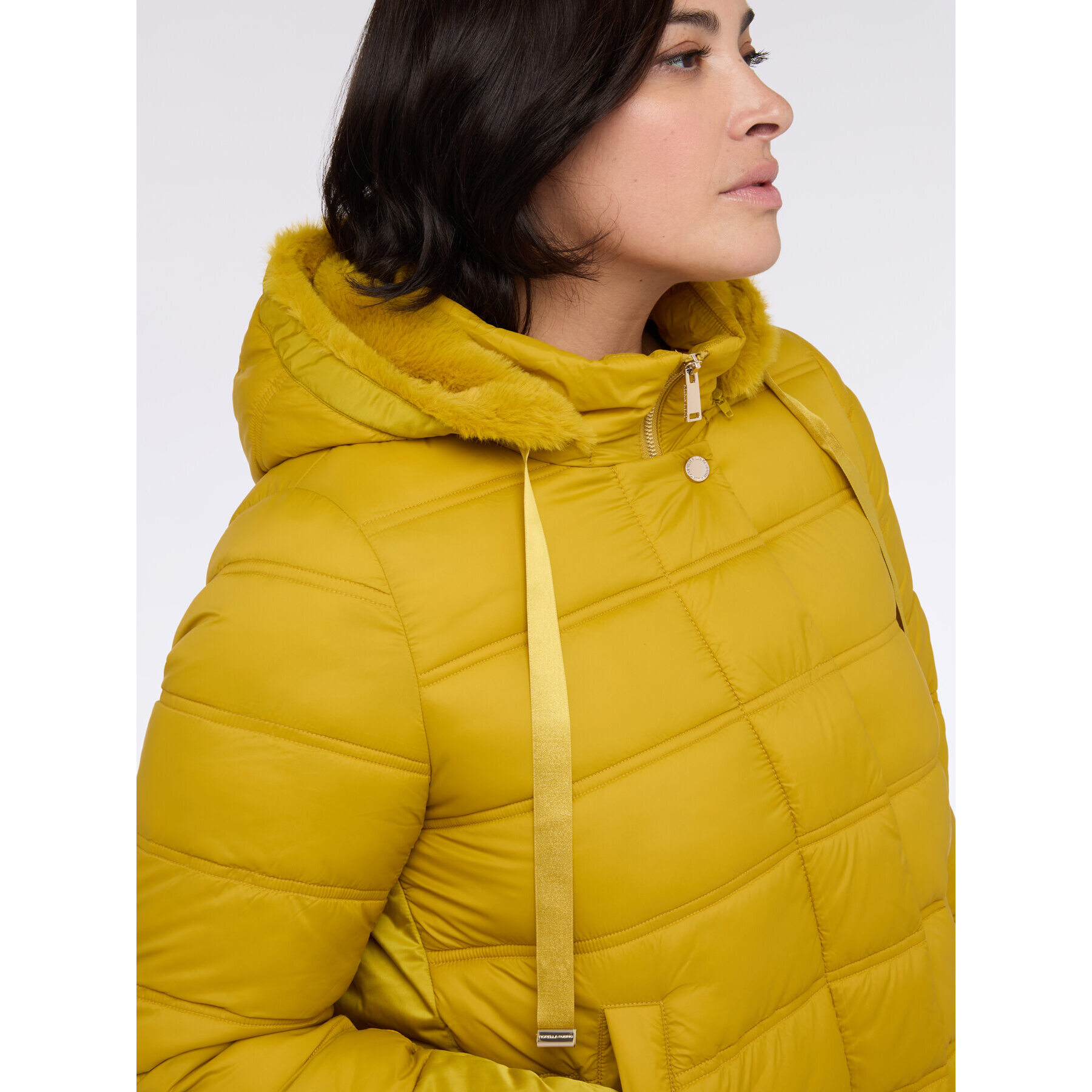 Fiorella Rubino - Plumífero híbrido con capucha y cordón - Amarillo