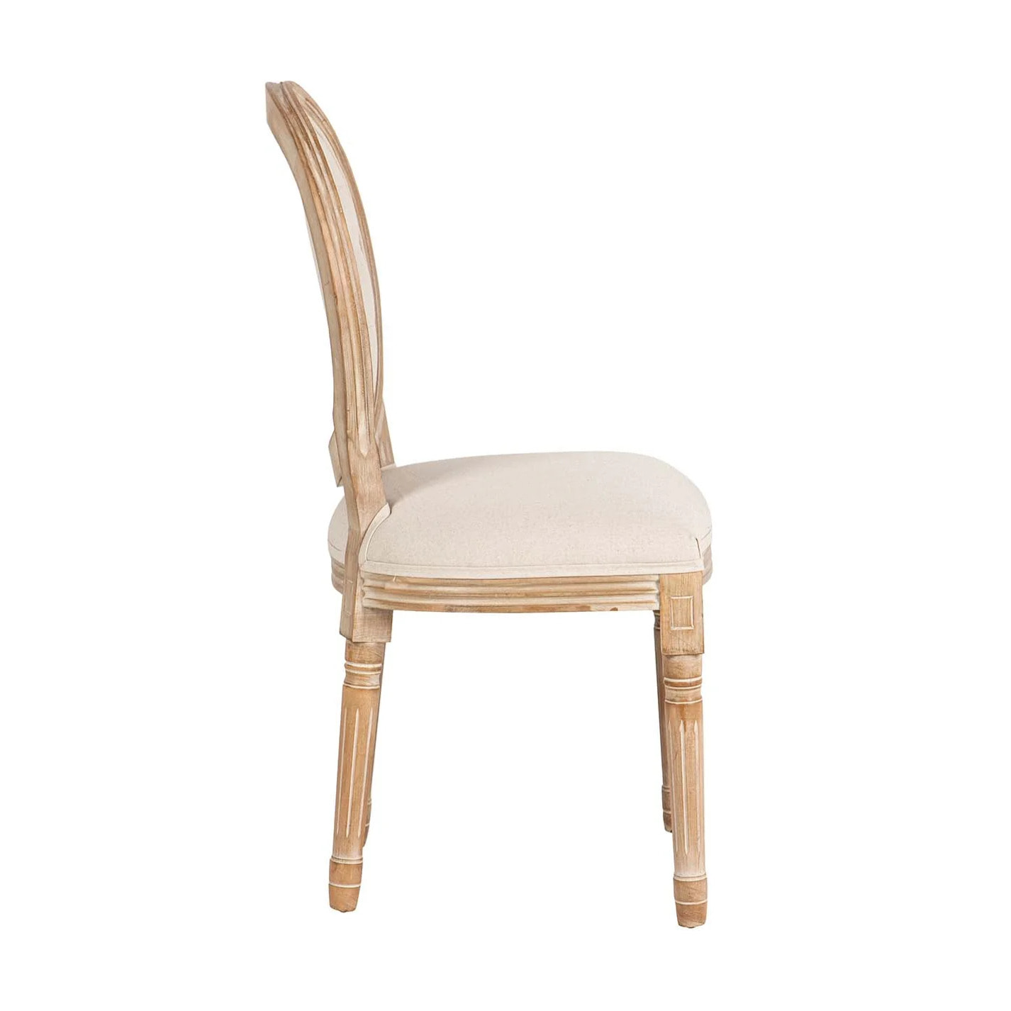 Silla Lino Capitone Patas Roble Kd 48x46x96cm