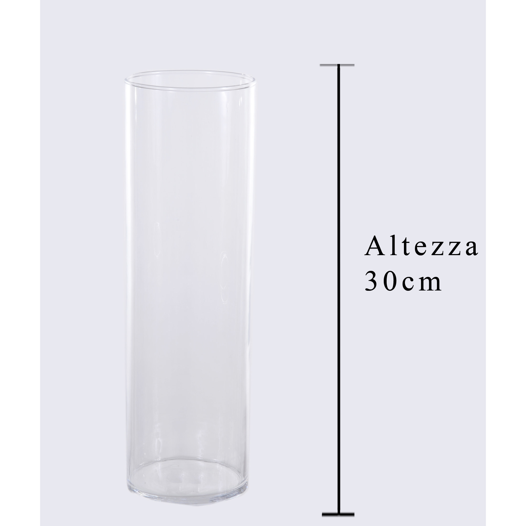 Vaso a forma di Cilindro in vetro. Misure 10X30 Cm - Pezzi 4 - 10X30X10cm - Colore: Incolore - Bianchi Dino - Decori Casa E Complementi