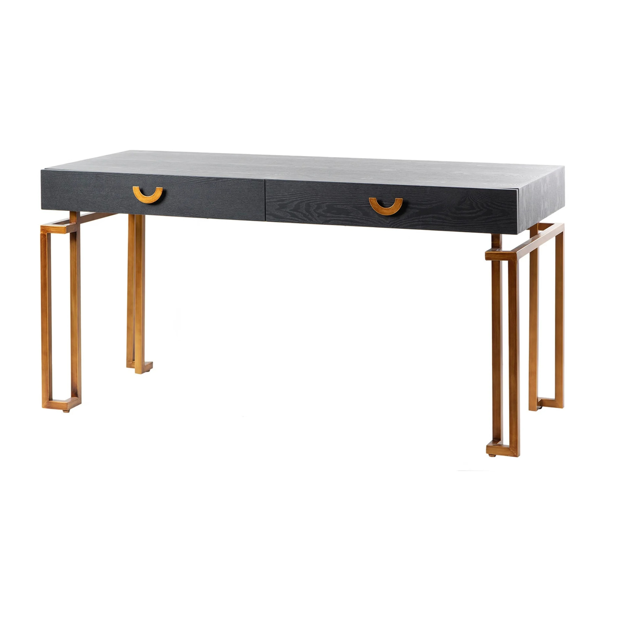 Escritorio Madera-metal Negro-dorado 150x60x77,3cm