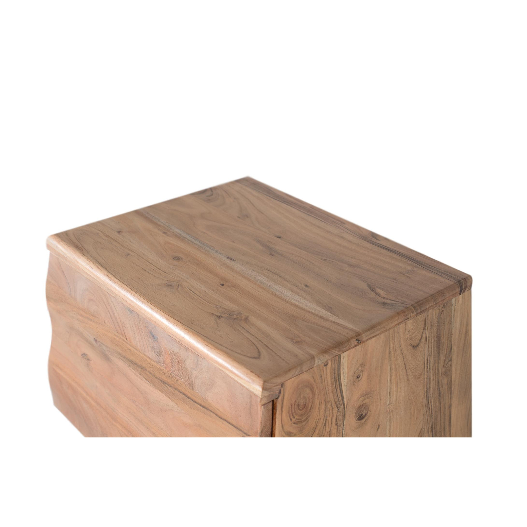 Mesitas de Noche de Madera de Acacia 50 Cm Estilo Rústico Moderno