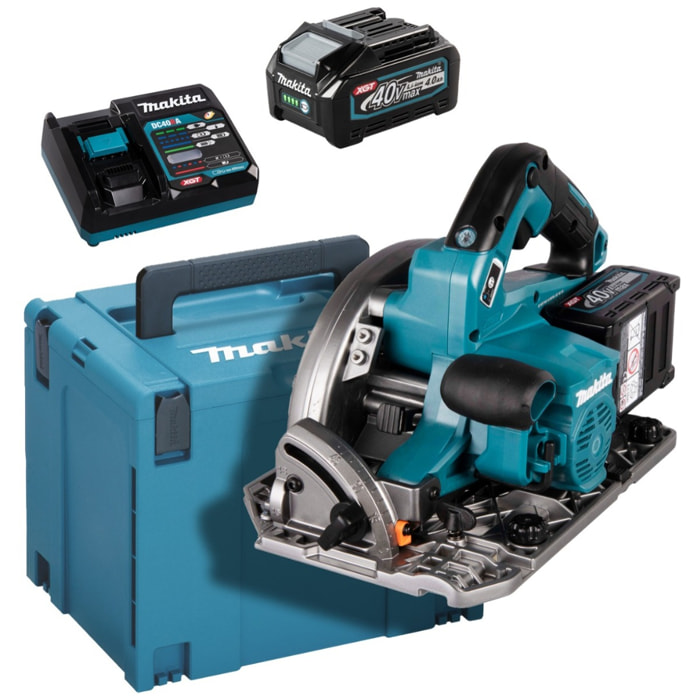 Scie circulaire 40V XGT Ø190 mm Bluetooth - MAKITA - avec 2 batteries 40V 4.0Ah - chargeur - MakPack - HS004GM202